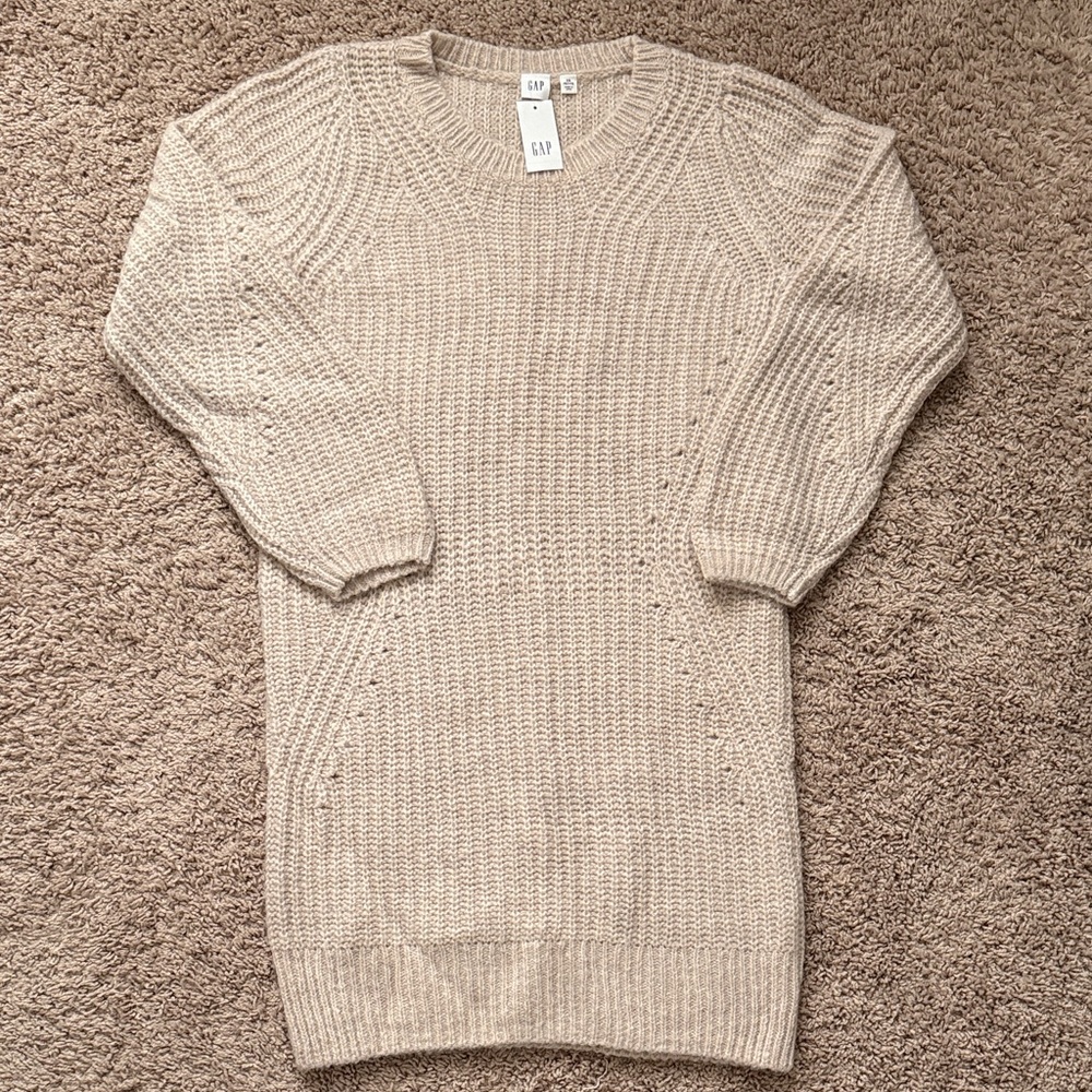 GAP Women's Beige Knit Sweater Dress